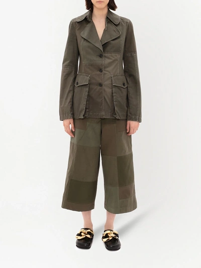 Shop Jw Anderson Panelled Cropped Trousers In Green