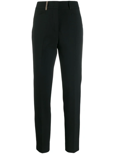 Shop Peserico High-waisted Trousers In Black