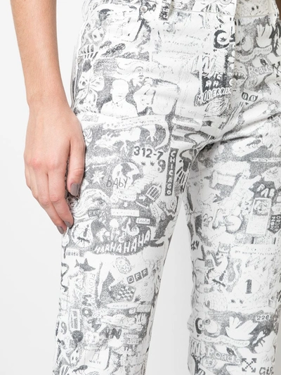 Shop Off-white Cartoon-printed Straight Jeans In White