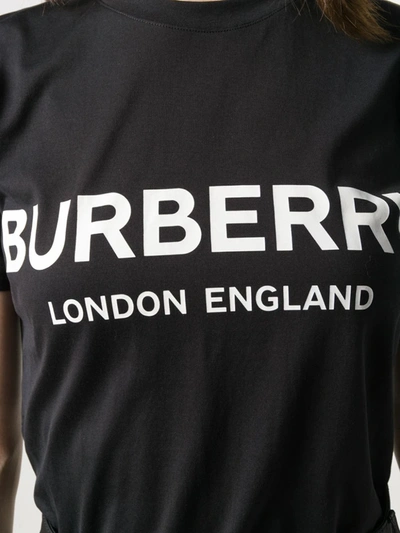 Shop Burberry Logo Print Cotton T-shirt In Black