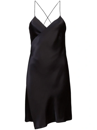 Shop Michelle Mason Wrap Mini Dress In Black