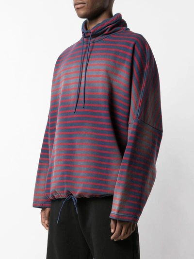 Shop Martine Rose Oversized Striped Sweatshirt In Blue