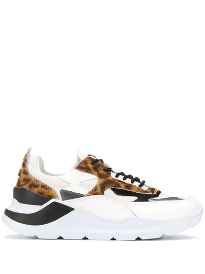 Shop D.a.t.e. Animal-print Low-top Sneakers In White