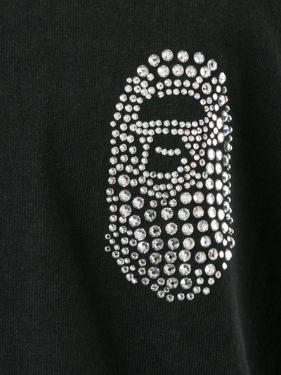 Shop A Bathing Ape Logo Embroidered T-shirt In Black