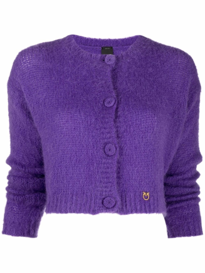 Pinko Button-up Cropped Cardigan In Violett | ModeSens