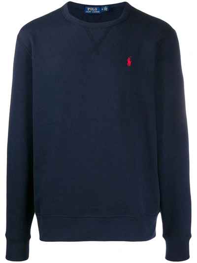 Shop Polo Ralph Lauren Crew Neck Sweater In Blue