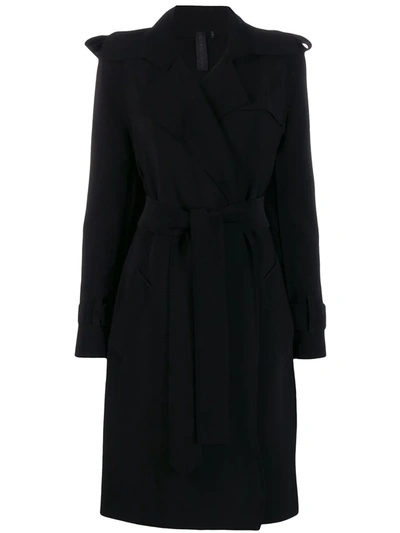 Shop Norma Kamali Belted Trench Coat In Black