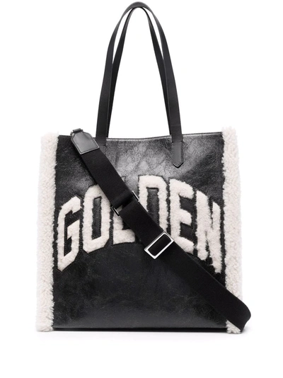 Shop Golden Goose California Faux-shearling Tote Bag In Schwarz