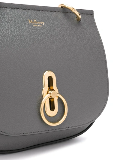 Shop Mulberry Small Amberley Grained Satchel In Grey