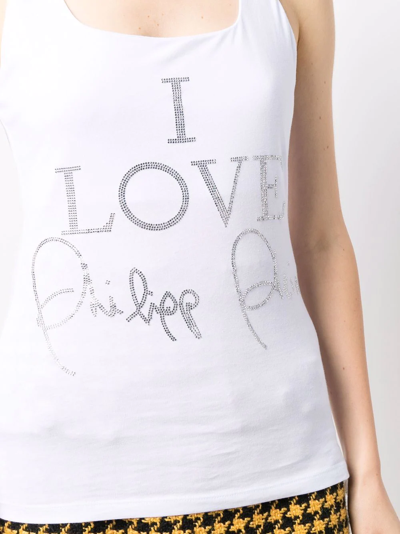 Philipp Plein Crystal-embellished Tank Top In White