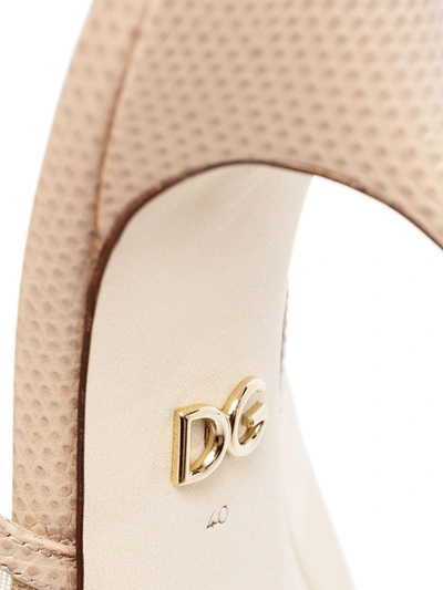 Shop Dolce & Gabbana 60 Pointed Toe Slingback Pumps In Neutrals