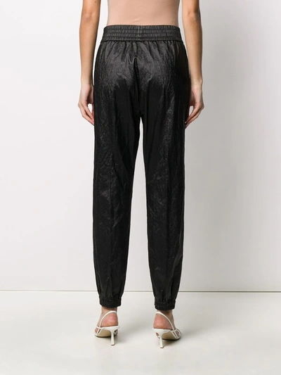 Fabiana Filippi Metallic Tapered Trousers In Black