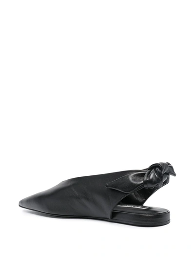 Shop Jil Sander Knot-detail Flat Ballerina Shoes In Black
