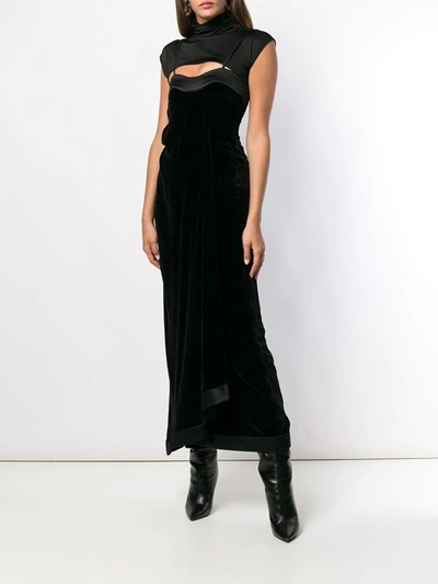 Ben Taverniti Unravel Project Layered Velvet Dress In Black