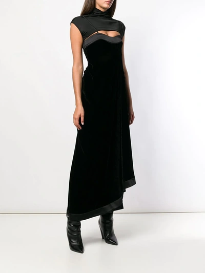 Ben Taverniti Unravel Project Layered Velvet Dress In Black