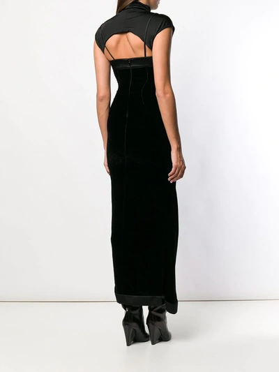 Ben Taverniti Unravel Project Layered Velvet Dress In Black