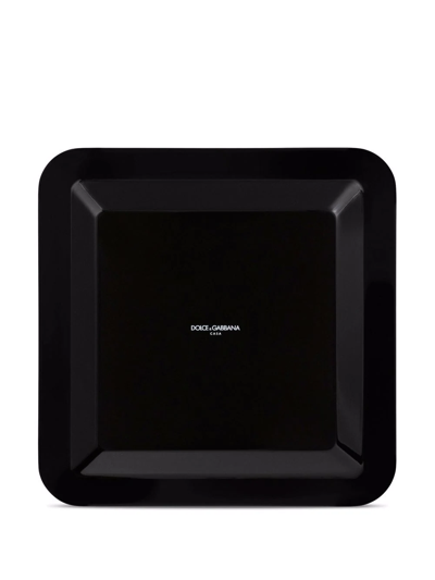 Dolce & Gabbana Wooden Tray Medium Multicolor Unisex Onesize In Schwarz
