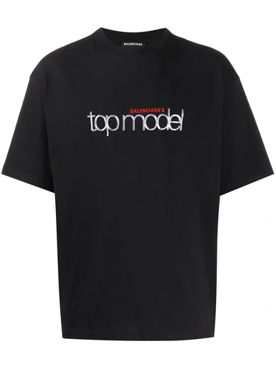 Shop Balenciaga Topmodel T-shirt In Black