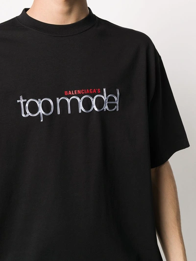 Balenciaga Top Model Logo-print Cotton T-shirt In Black | ModeSens