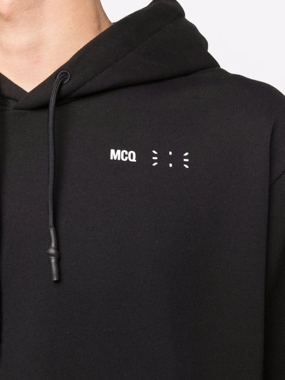 Shop Mcq By Alexander Mcqueen Logo-embroidered Cotton Hoodie In Black