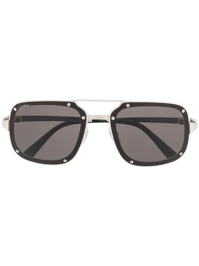 Cartier C Décor Oversized-frame Sunglasses In Silver
