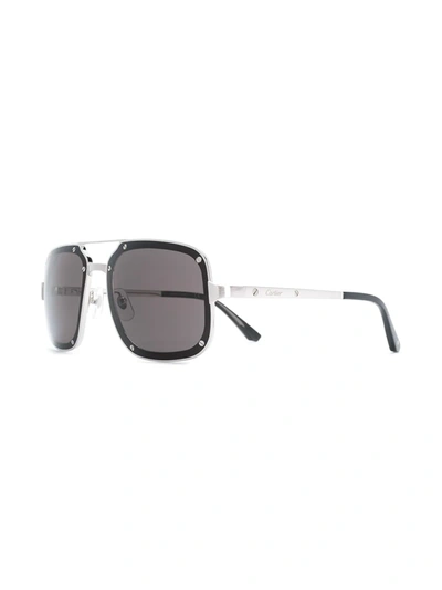 Cartier C Décor Oversized-frame Sunglasses In Silver