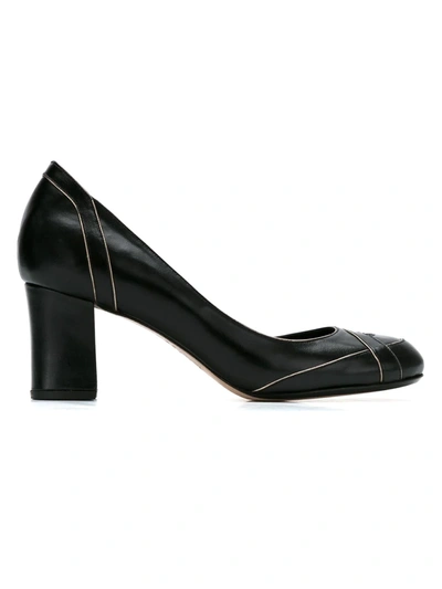 Shop Sarah Chofakian Leather Pumps In Black