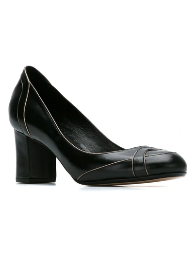 Shop Sarah Chofakian Leather Pumps In Black