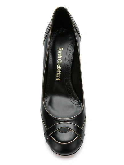 Shop Sarah Chofakian Leather Pumps In Black