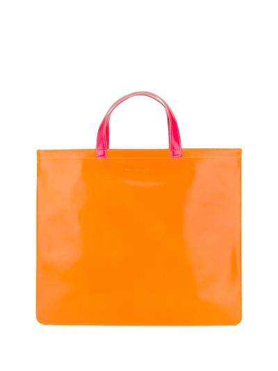 Shop Comme Des Garçons Colour-block Tote Bag In Orange ,yellow