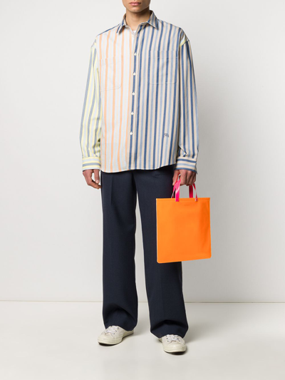 Shop Comme Des Garçons Colour-block Tote Bag In Orange ,yellow