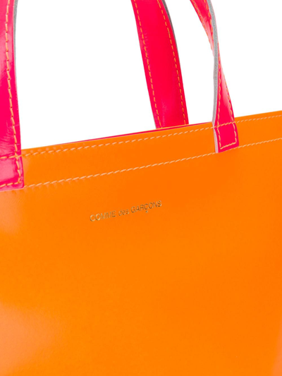 Shop Comme Des Garçons Colour-block Tote Bag In Orange ,yellow