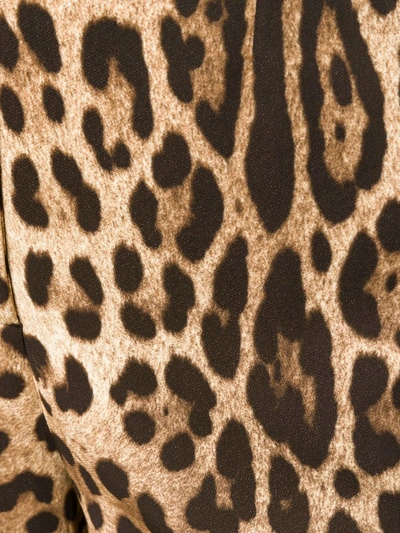 Dolce & Gabbana High-waisted Leopard-print Wool-blend Culottes In Brown