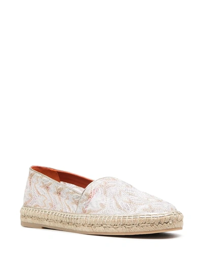 Shop Missoni Printed Leather Espadrilles In White