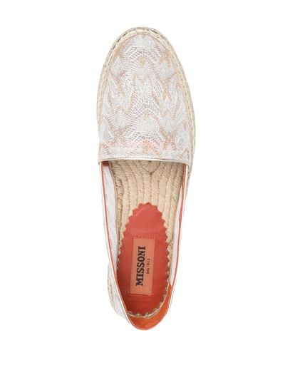 Shop Missoni Printed Leather Espadrilles In White