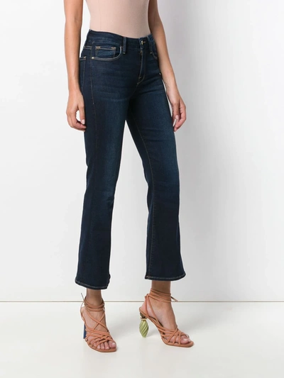 Frame Le Pixie Cropped High-rise Flared Jeans In Blue