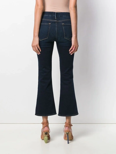 Frame Le Pixie Cropped High-rise Flared Jeans In Blue