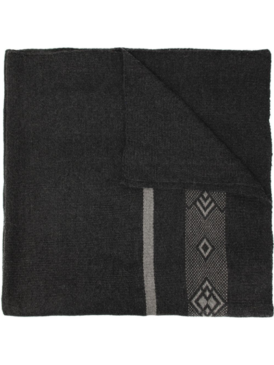 Shop Voz Wide Diagonal Blanket Scarf In Grey