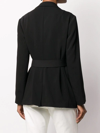 Shop P.a.r.o.s.h Lightweight Tie Waist Jacket In Black