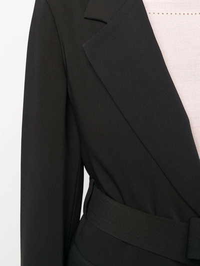Shop P.a.r.o.s.h Lightweight Tie Waist Jacket In Black