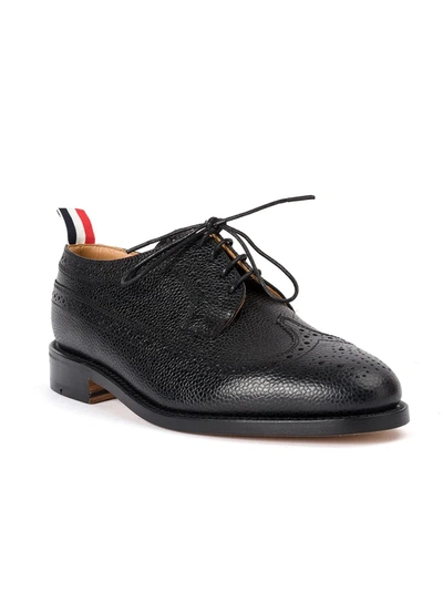 Thom Browne Grain-textured Leather Oxfords In Black
