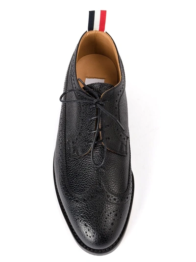 Shop Thom Browne Grain-textured Leather Oxfords In Black