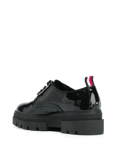 Shop Tommy Hilfiger Lace Up Loafers In Black