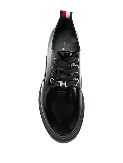 Shop Tommy Hilfiger Lace Up Loafers In Black