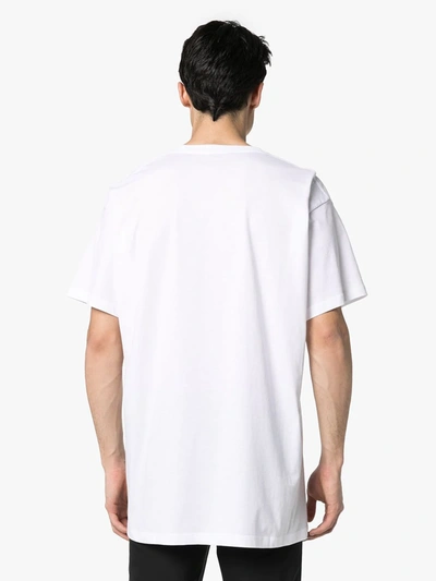 Shop Raf Simons Horse-print Cotton T-shirt In White