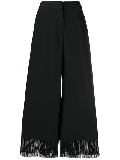 STELLA MCCARTNEY FRINGED WIDE-LEG TROUSERS - 黑色