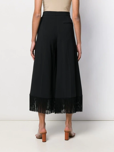 STELLA MCCARTNEY FRINGED WIDE-LEG TROUSERS - 黑色