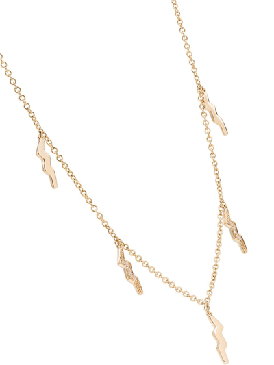Shop Andrea Fohrman 18kt Yellow Gold Diamond Lightning Charm Necklace In Metallic: