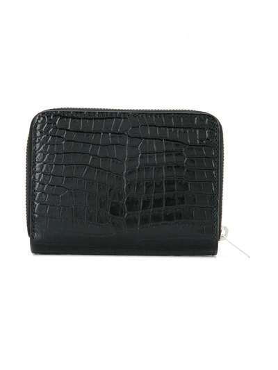 Shop Saint Laurent Monogram Compact Zip-around Wallet In Black