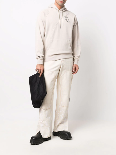 Heliot Emil Drawstring Zipped Hoodie In Nude